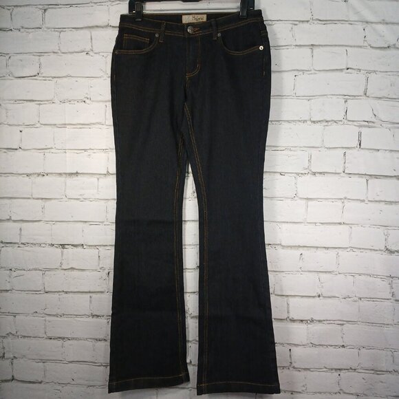 WOMENS HYBRID AND COMPANY DARK WASH FLARE LEG JEANS SIZE 7 NWOT - Picture 1 of 5